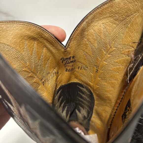 Vintage Tony Lama 8601 Gold Label Elephant Cowboy Boots
